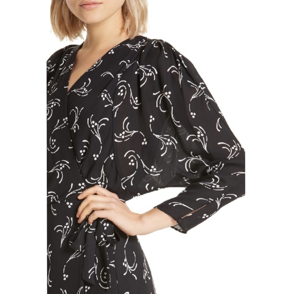JOIE • Acantha Asymmetrical Wrap Silk Dress - Picture 4 of 16